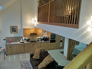 open plan downstairs self catering